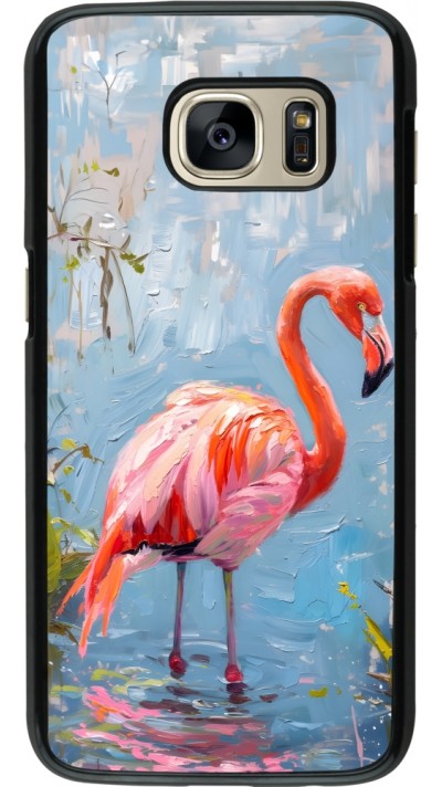 Samsung Galaxy S7 Case Hülle - Paint Flamingo