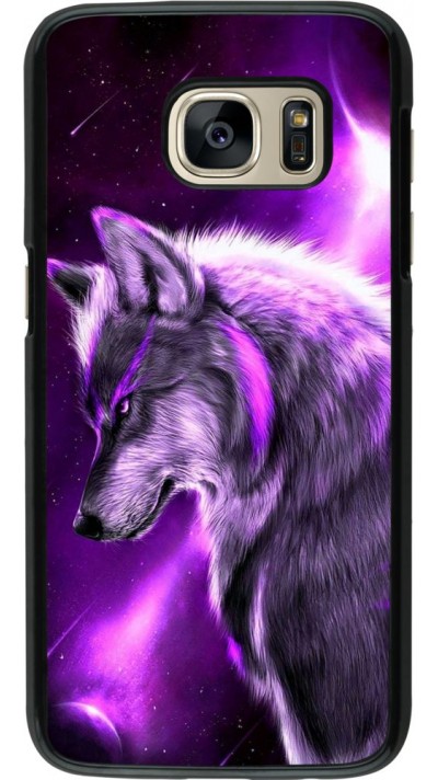 Hülle Samsung Galaxy S7 - Purple Sky Wolf