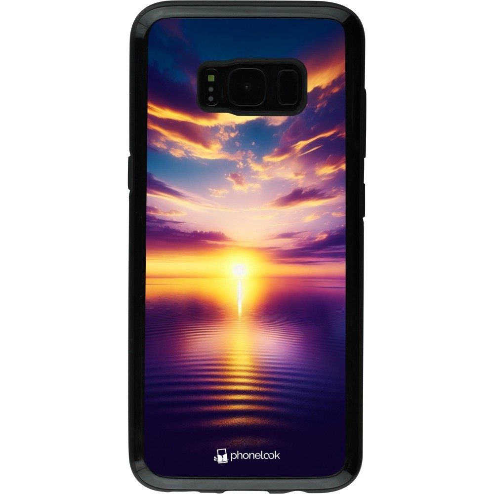 Samsung Galaxy S8 Case Hülle - Hybrid Armor schwarz Sonnenuntergang gelb violett