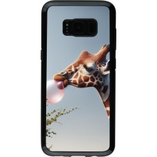 Samsung Galaxy S8 Case Hülle - Hybrid Armor schwarz Giraffe mit Blase