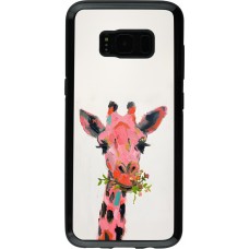 Samsung Galaxy S8 Case Hülle - Hybrid Armor schwarz Pink Girafe Paint