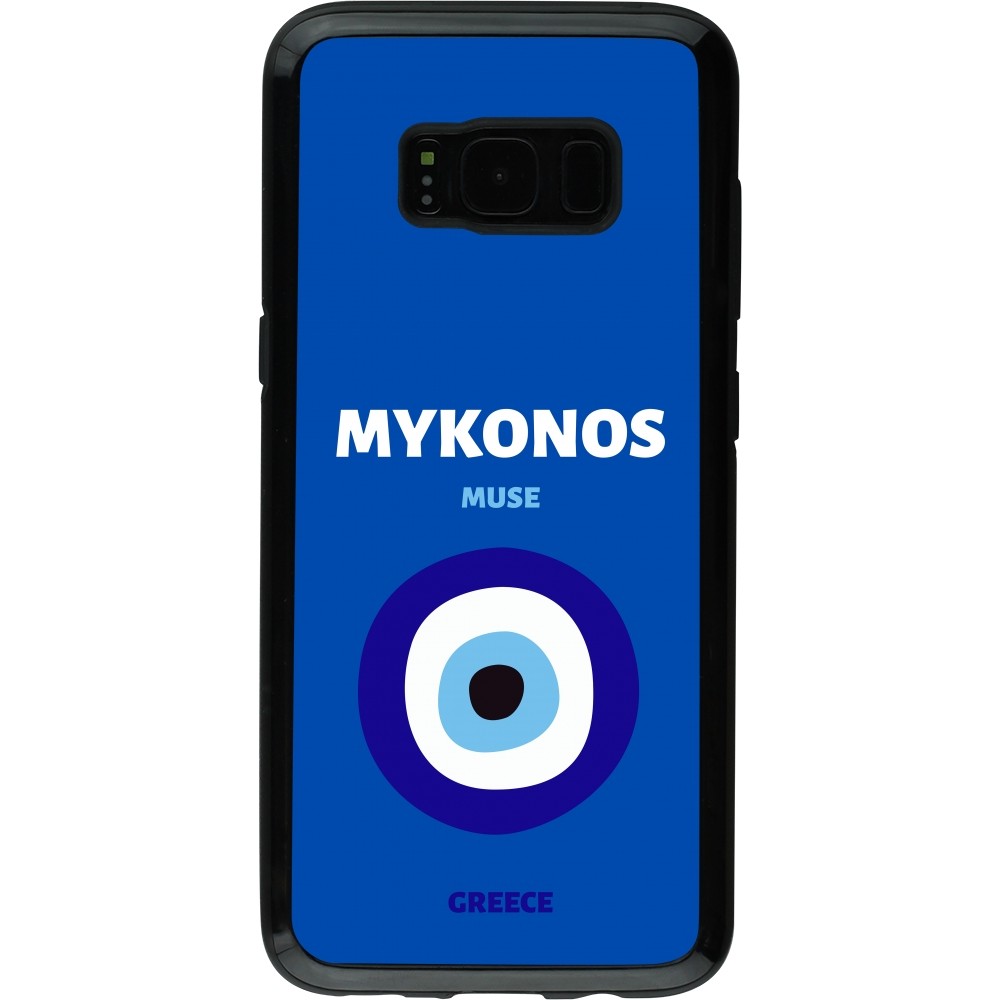 Samsung Galaxy S8 Case Hülle - Hybrid Armor schwarz Pop Summer Destination Mykonos