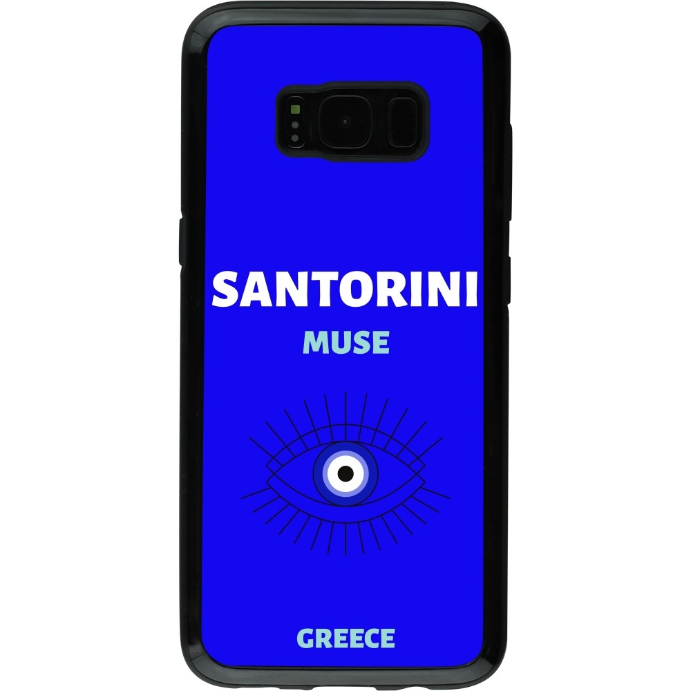 Samsung Galaxy S8 Case Hülle - Hybrid Armor schwarz Pop Summer Destination Santorini