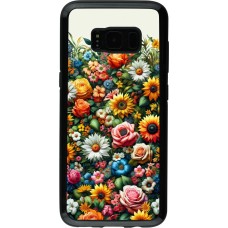 Samsung Galaxy S8 Case Hülle - Hybrid Armor schwarz Sommer Blumenmuster