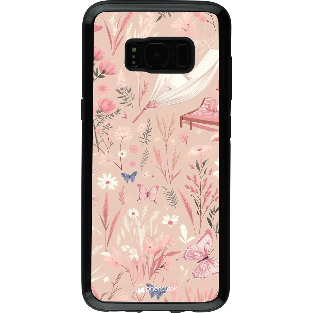 Samsung Galaxy S8 Case Hülle - Hybrid Armor schwarz Sommer Pastellmuster