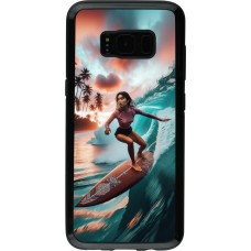 Samsung Galaxy S8 Case Hülle - Hybrid Armor schwarz Surferin aus Bali