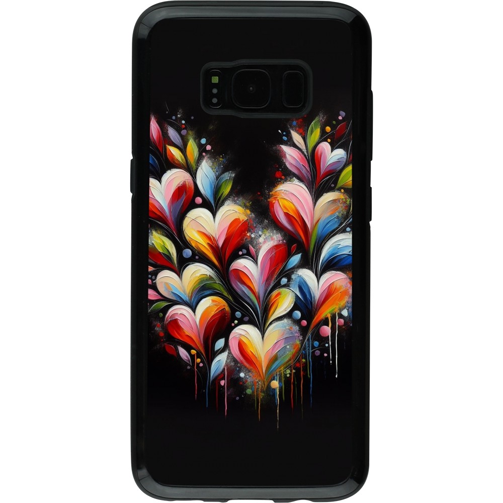 Samsung Galaxy S8 Case Hülle - Hybrid Armor schwarz Valentin 2024 Schwarzes Herz Abstrakt