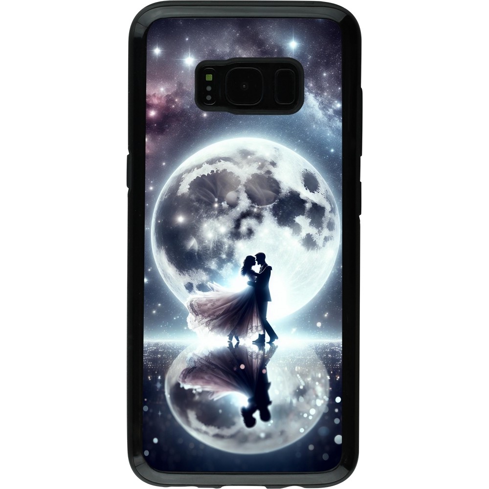 Samsung Galaxy S8 Case Hülle - Hybrid Armor schwarz Valentin 2024 Liebe unter dem Mond