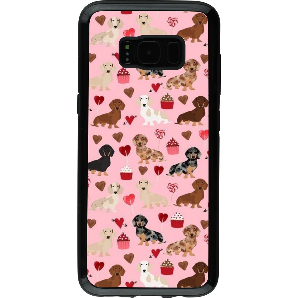 Samsung Galaxy S8 Case Hülle - Hybrid Armor schwarz Valentine 2024 puppy love