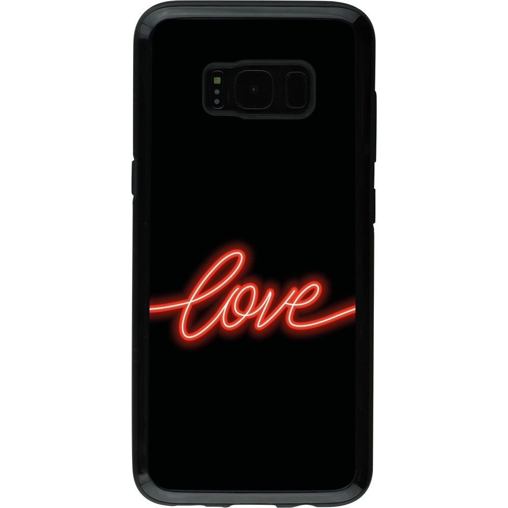 Samsung Galaxy S8 Case Hülle - Hybrid Armor schwarz Valentine 2023 neon love