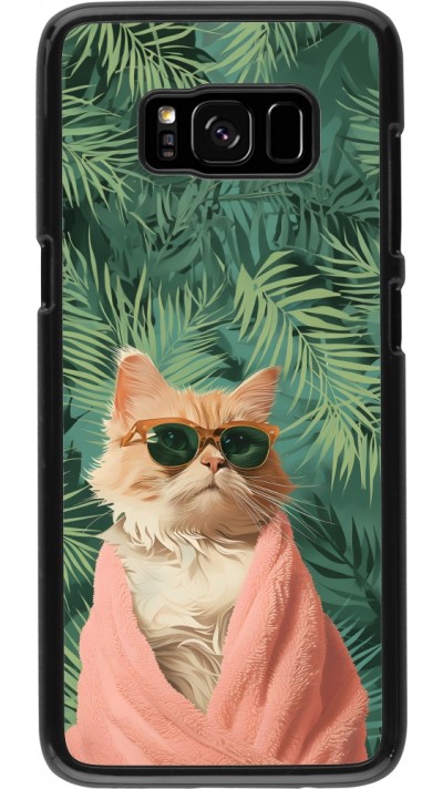 Samsung Galaxy S8 Case Hülle - Cat Summer Palms