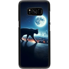 Samsung Galaxy S8 Case Hülle - Schwarze Katze unter dem Vollmond