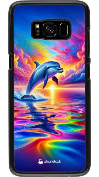 Samsung Galaxy S8 Case Hülle - Glücklicher Regenbogen-Delfin