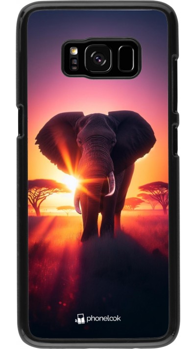 Samsung Galaxy S8 Case Hülle - Elefant Sonnenaufgang Schönheit