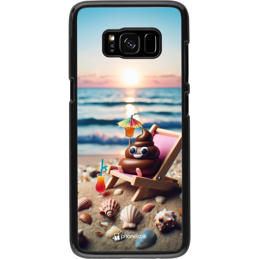 Samsung Galaxy S8 Case Hülle - Kackhaufen Emoji auf Liegestuhl