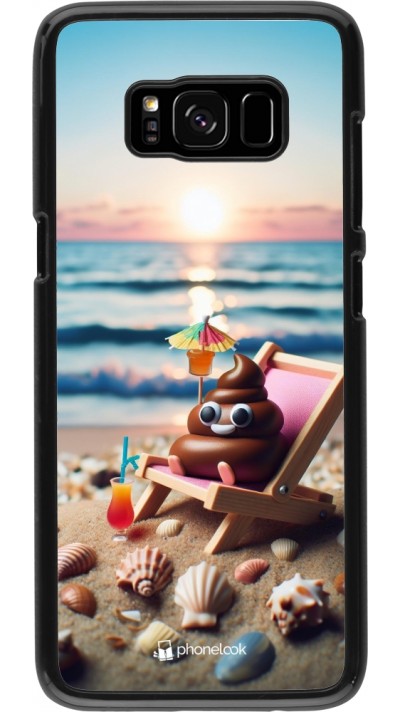 Samsung Galaxy S8 Case Hülle - Kackhaufen Emoji auf Liegestuhl