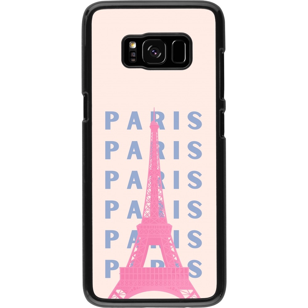 Samsung Galaxy S8 Case Hülle - Paris Pink Print