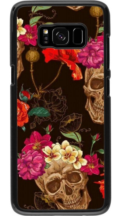 Hülle Samsung Galaxy S8 - Skulls and flowers