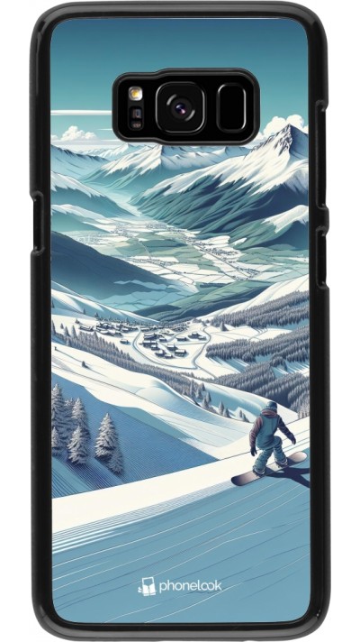 Samsung Galaxy S8 Case Hülle - Snowboarder Berg