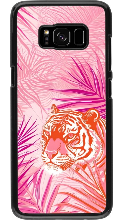 Coque Samsung Galaxy S8 - Tigre palmiers roses