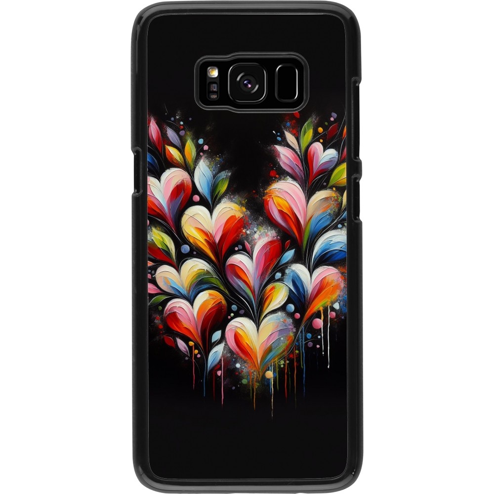 Samsung Galaxy S8 Case Hülle - Valentin 2024 Schwarzes Herz Abstrakt