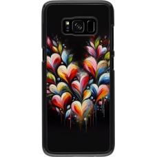 Samsung Galaxy S8 Case Hülle - Valentin 2024 Schwarzes Herz Abstrakt