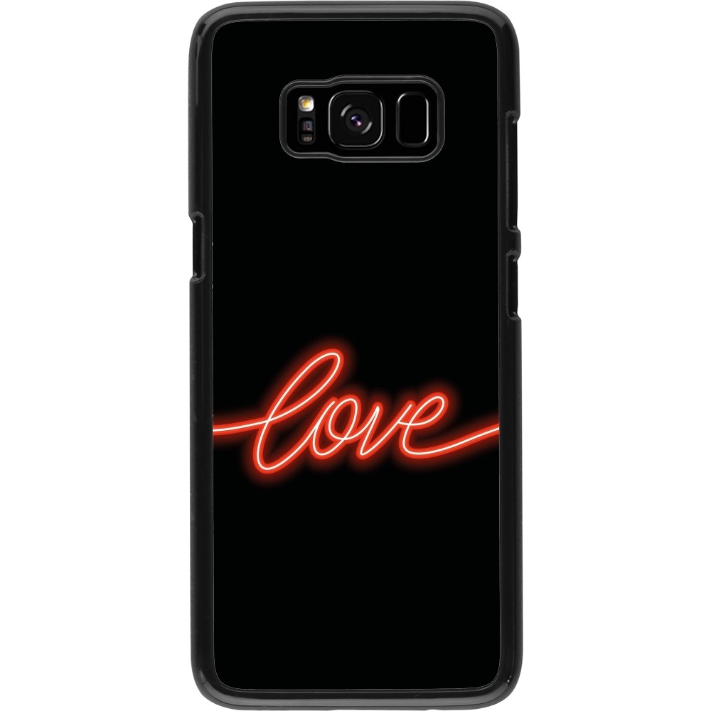 Samsung Galaxy S8 Case Hülle - Valentine 2023 neon love