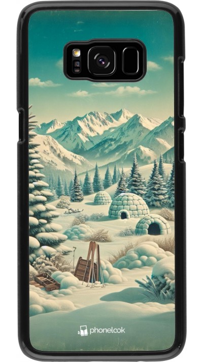 Samsung Galaxy S8 Case Hülle - Vintage Schneebedeckter Berg Iglu