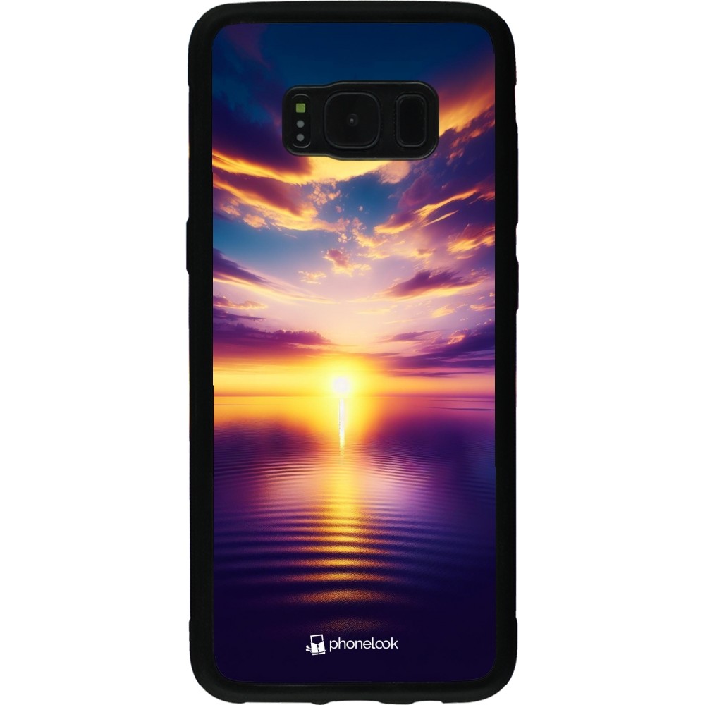 Samsung Galaxy S8 Case Hülle - Silikon schwarz Sonnenuntergang gelb violett