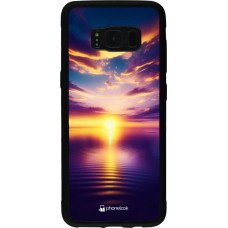 Samsung Galaxy S8 Case Hülle - Silikon schwarz Sonnenuntergang gelb violett