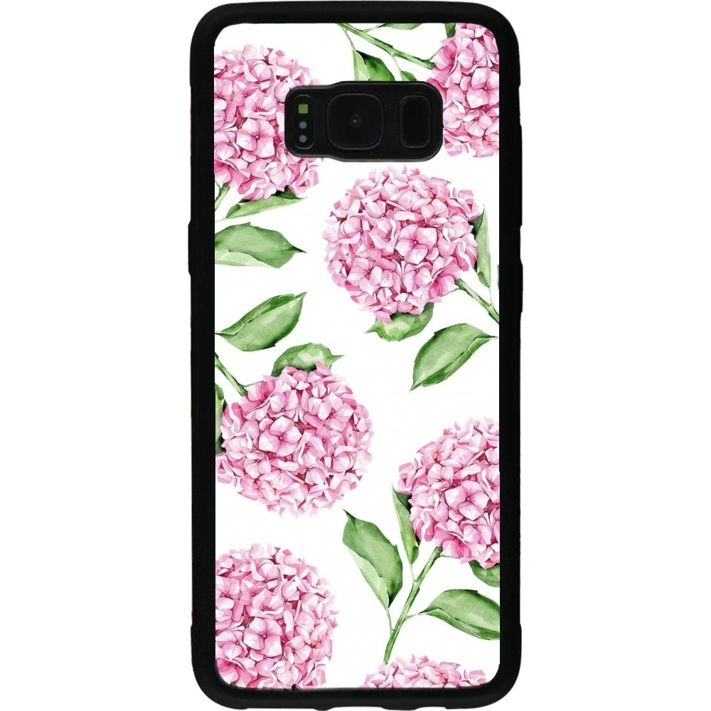 Samsung Galaxy S8 Case Hülle - Silikon schwarz Easter 2024 pink flowers