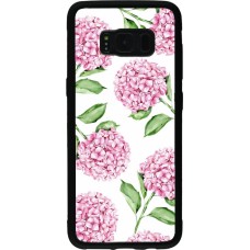 Samsung Galaxy S8 Case Hülle - Silikon schwarz Easter 2024 pink flowers