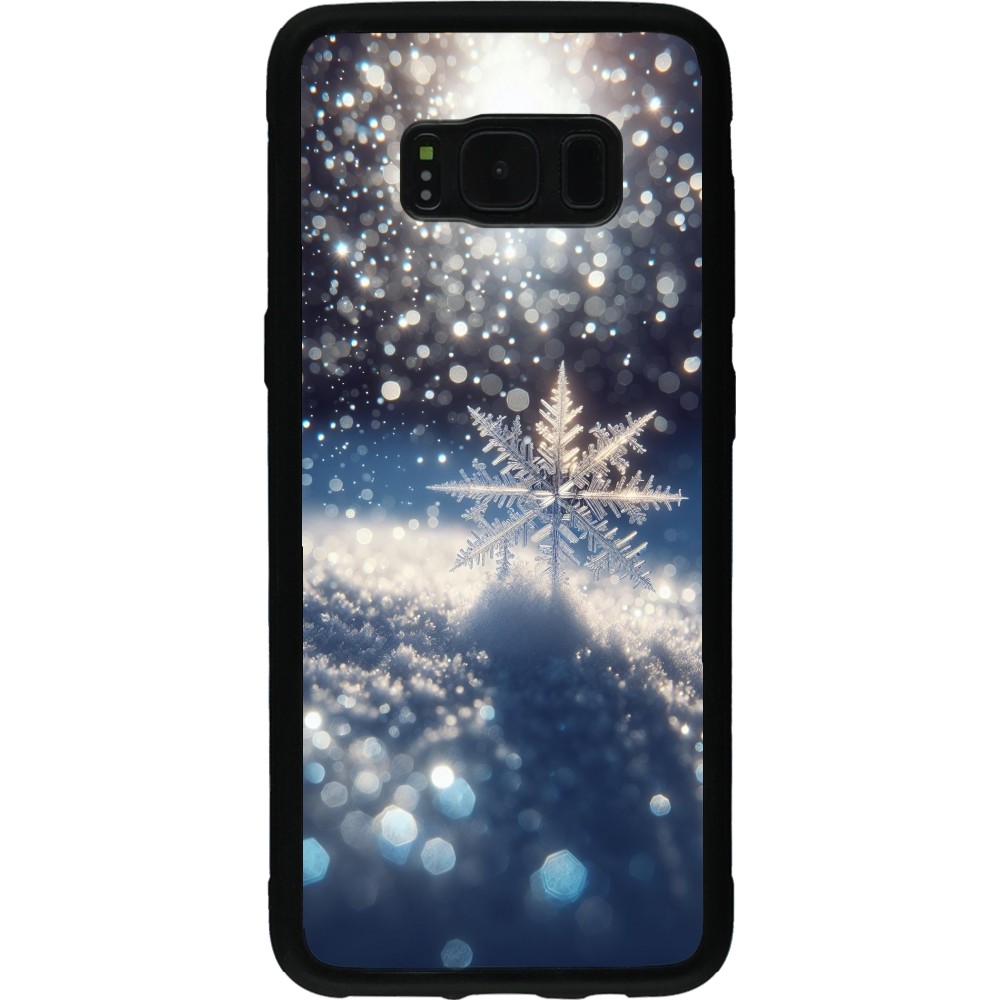 Samsung Galaxy S8 Case Hülle - Silikon schwarz Schneeflocke Solar Glanz