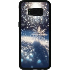 Samsung Galaxy S8 Case Hülle - Silikon schwarz Schneeflocke Solar Glanz