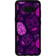 Samsung Galaxy S8 Case Hülle - Silikon schwarz Halloween 2023 pink skulls