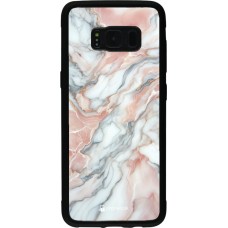 Samsung Galaxy S8 Case Hülle - Silikon schwarz Rosa Leuchtender Marmor