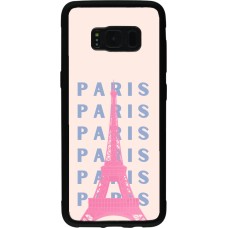 Samsung Galaxy S8 Case Hülle - Silikon schwarz Paris Pink Print