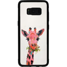 Samsung Galaxy S8 Case Hülle - Silikon schwarz Pink Girafe Paint