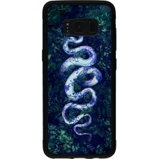 Samsung Galaxy S8 Case Hülle - Silikon schwarz Snake Blue Anaconda