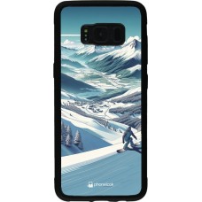 Samsung Galaxy S8 Case Hülle - Silikon schwarz Snowboarder Berg