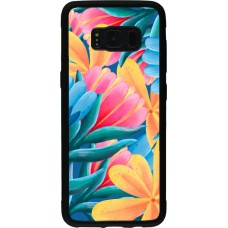 Samsung Galaxy S8 Case Hülle - Silikon schwarz Spring 23 colorful flowers