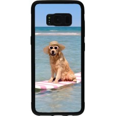 Samsung Galaxy S8 Case Hülle - Silikon schwarz Summer Dog on Paddle