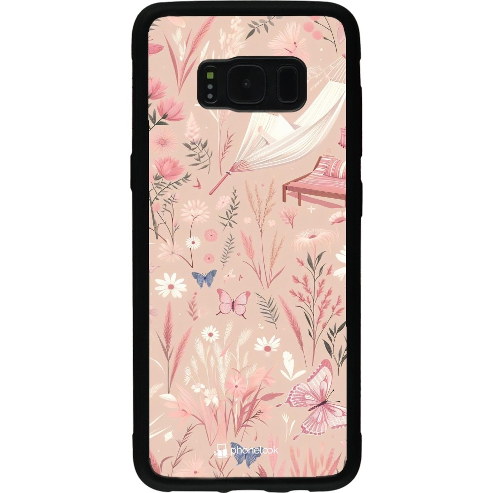 Samsung Galaxy S8 Case Hülle - Silikon schwarz Sommer Pastellmuster