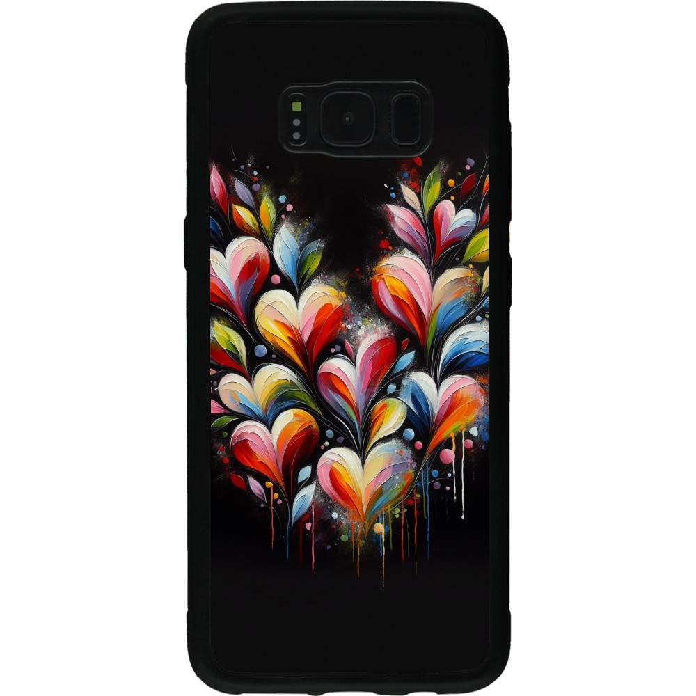 Samsung Galaxy S8 Case Hülle - Silikon schwarz Valentin 2024 Schwarzes Herz Abstrakt