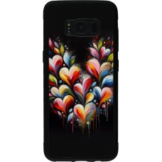 Samsung Galaxy S8 Case Hülle - Silikon schwarz Valentin 2024 Schwarzes Herz Abstrakt