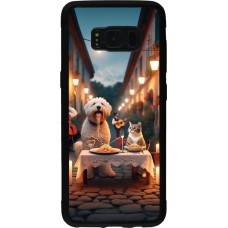 Samsung Galaxy S8 Case Hülle - Silikon schwarz Valentin 2024 Hund & Katze Kerzenlicht