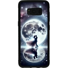 Samsung Galaxy S8 Case Hülle - Silikon schwarz Valentin 2024 Liebe unter dem Mond