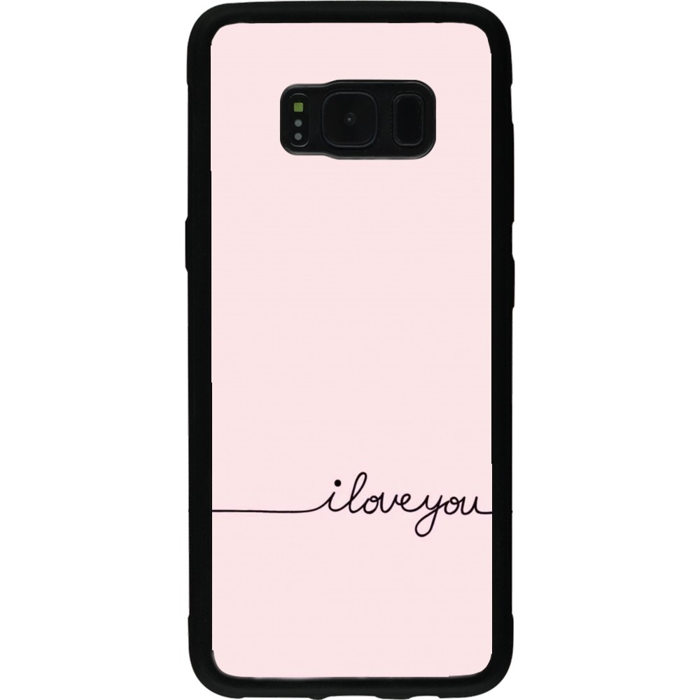 Samsung Galaxy S8 Case Hülle - Silikon schwarz Valentine 2023 i love you writing