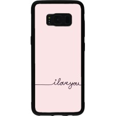 Samsung Galaxy S8 Case Hülle - Silikon schwarz Valentine 2023 i love you writing