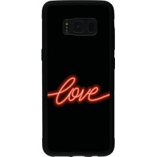 Samsung Galaxy S8 Case Hülle - Silikon schwarz Valentine 2023 neon love